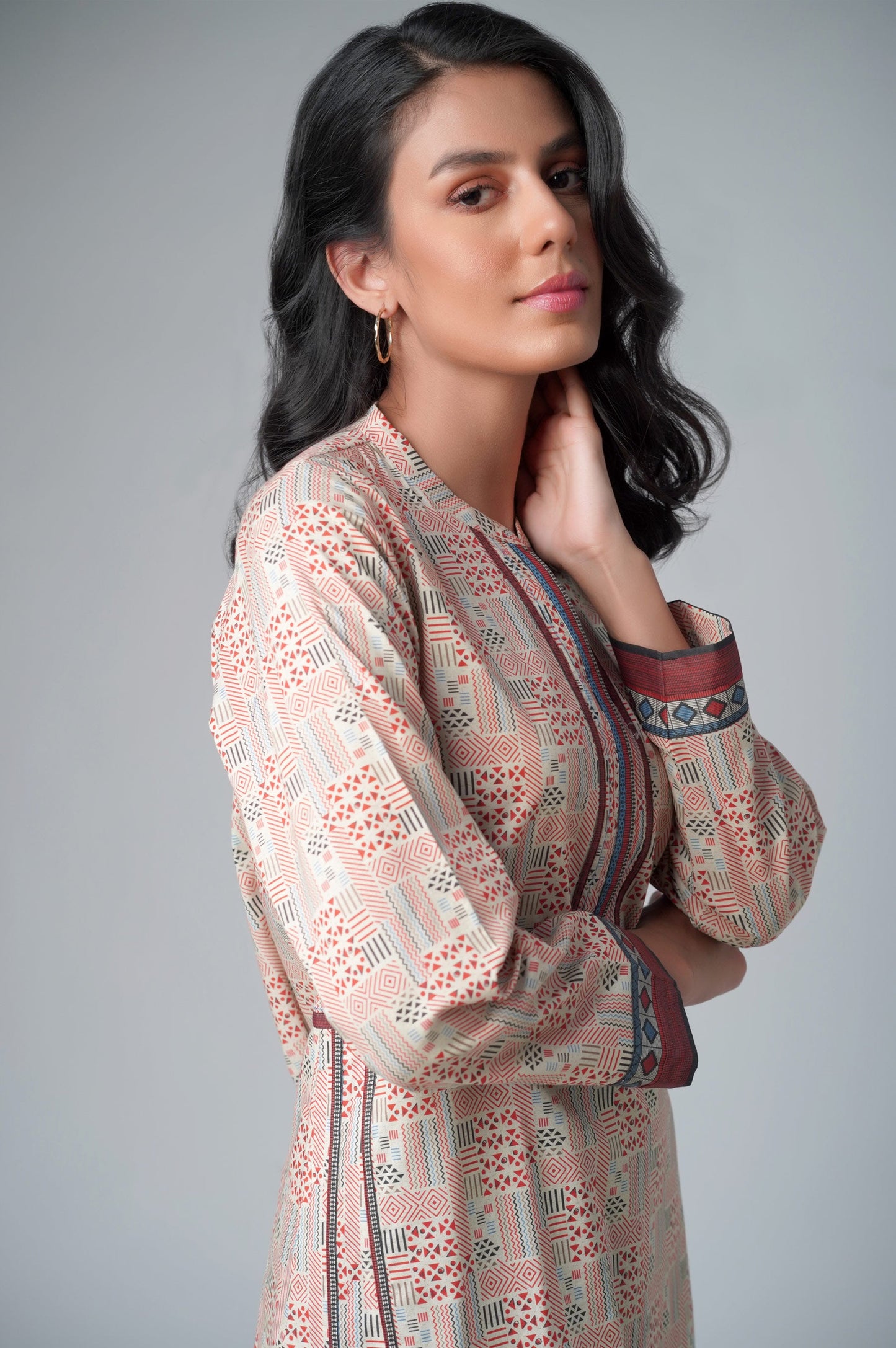 Unstitched 1 Piece Printed Lawn Shirt