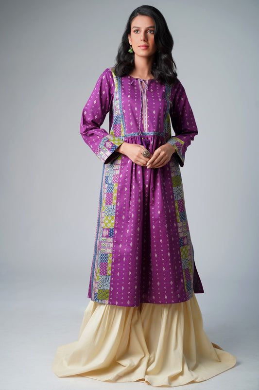 Unstitched 1 Piece Printed Lawn Shirt