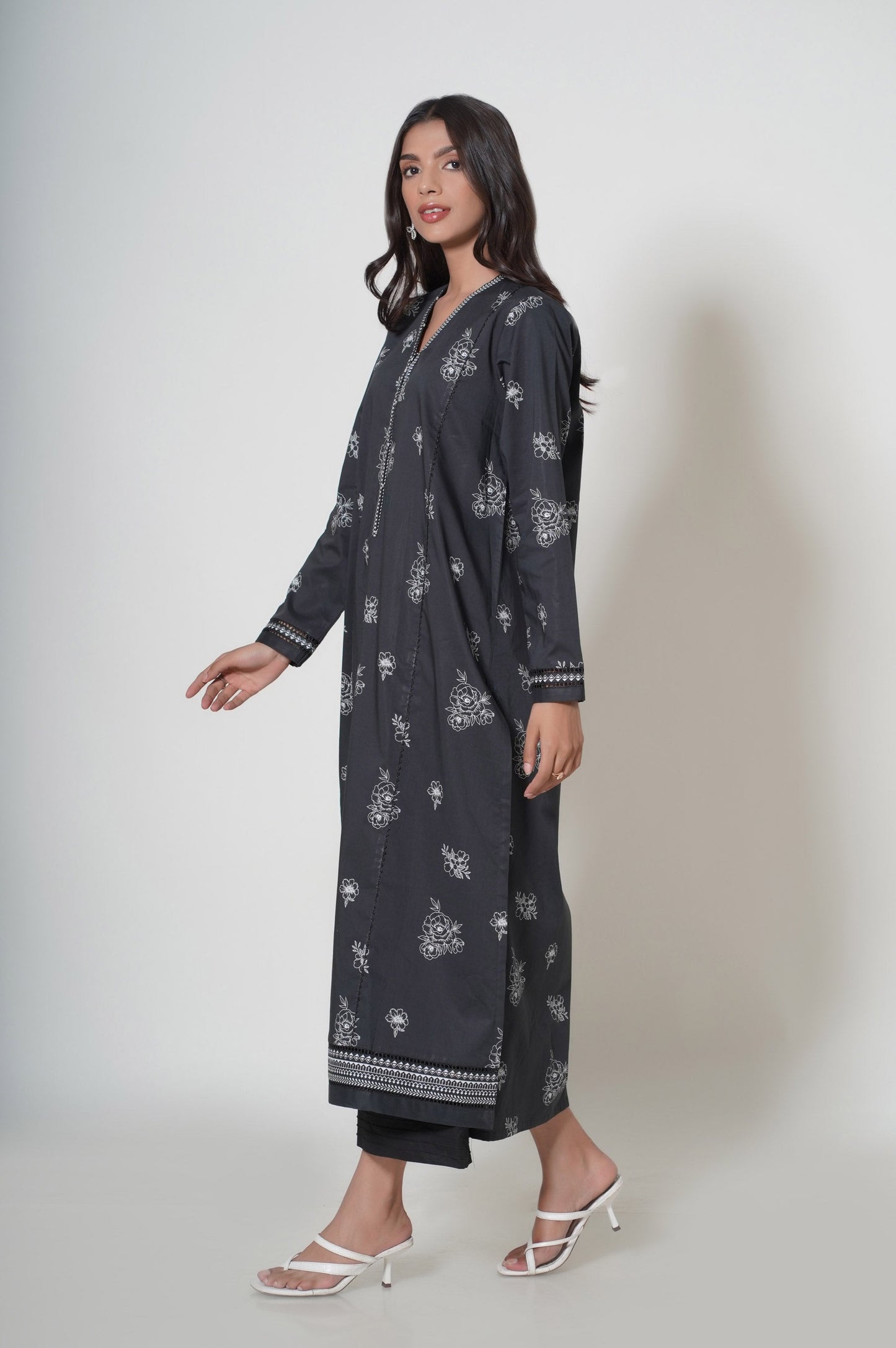 Unstitched 1 Piece Puff Printed Cambric Shirt