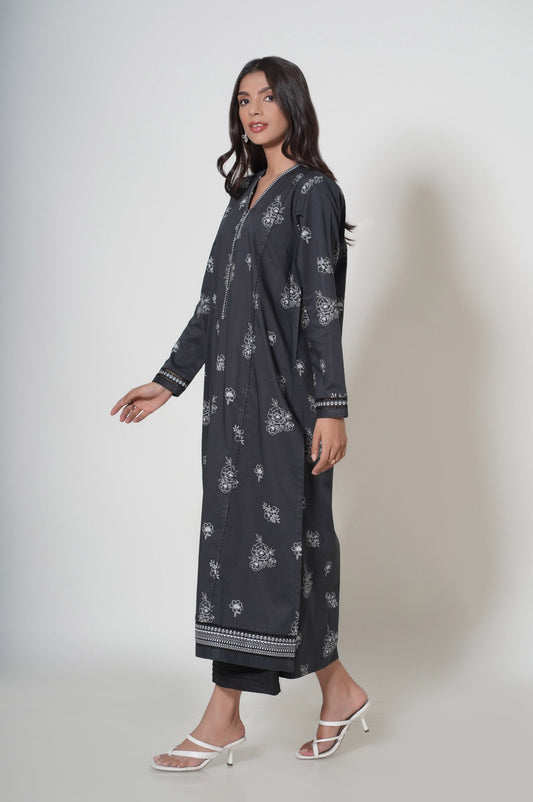 Unstitched 1 Piece Puff Printed Cambric Shirt