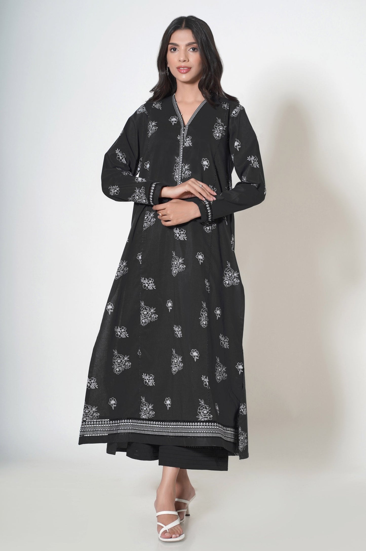 Unstitched 1 Piece Puff Printed Cambric Shirt