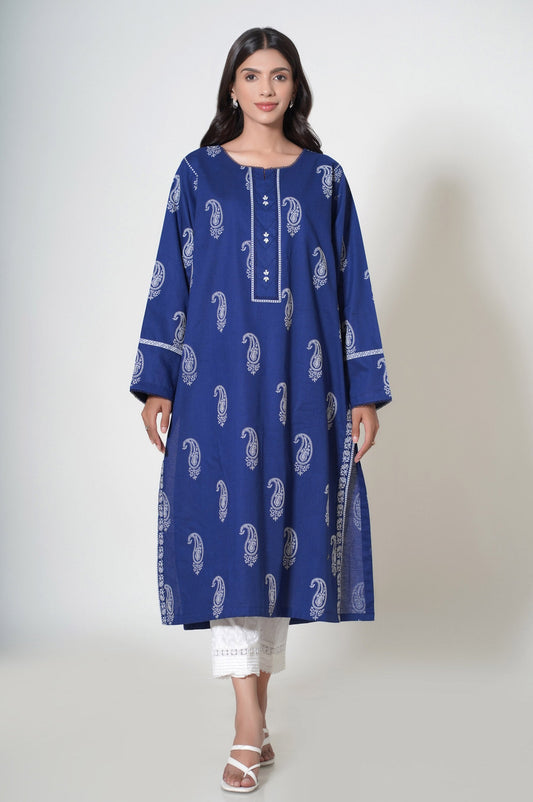 Unstitched 1 Piece Puff Printed Cambric Shirt