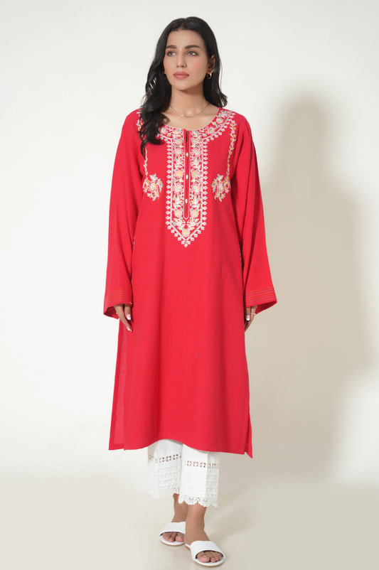 Unstitched 1 Piece Embroidered Cottel Shirt