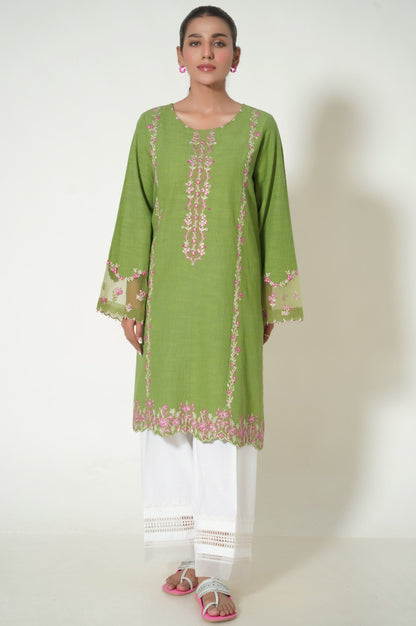 Unstitched 1 Piece Embroidered Khaddar Shirt