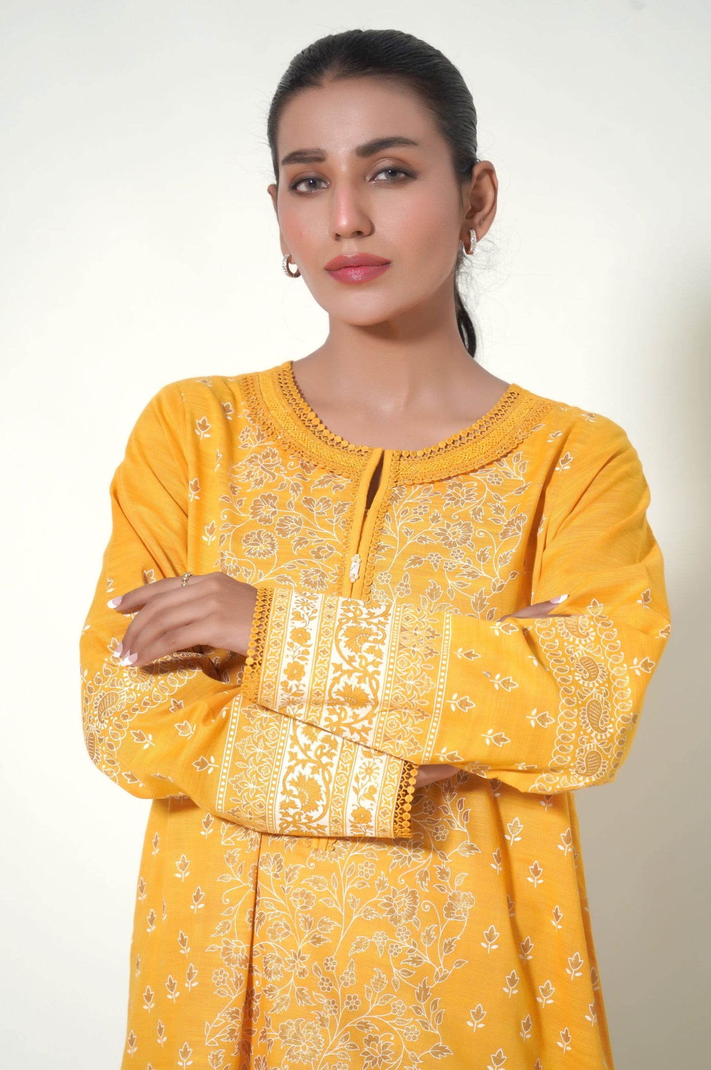 Stitched 1 Piece Printed Khaddar Shirt