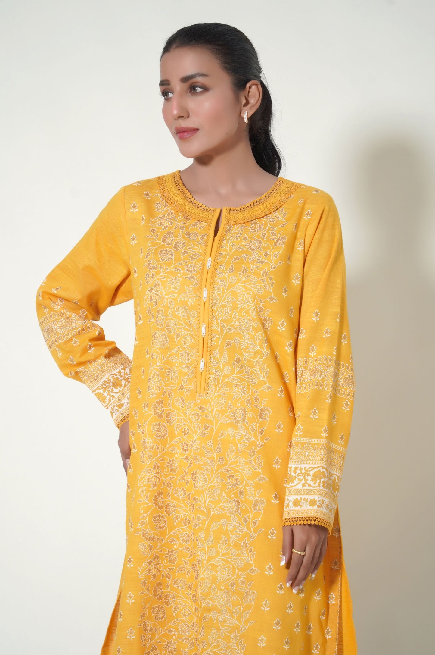 Unstitched 1 Piece Printed Paste Khaddar Shirt