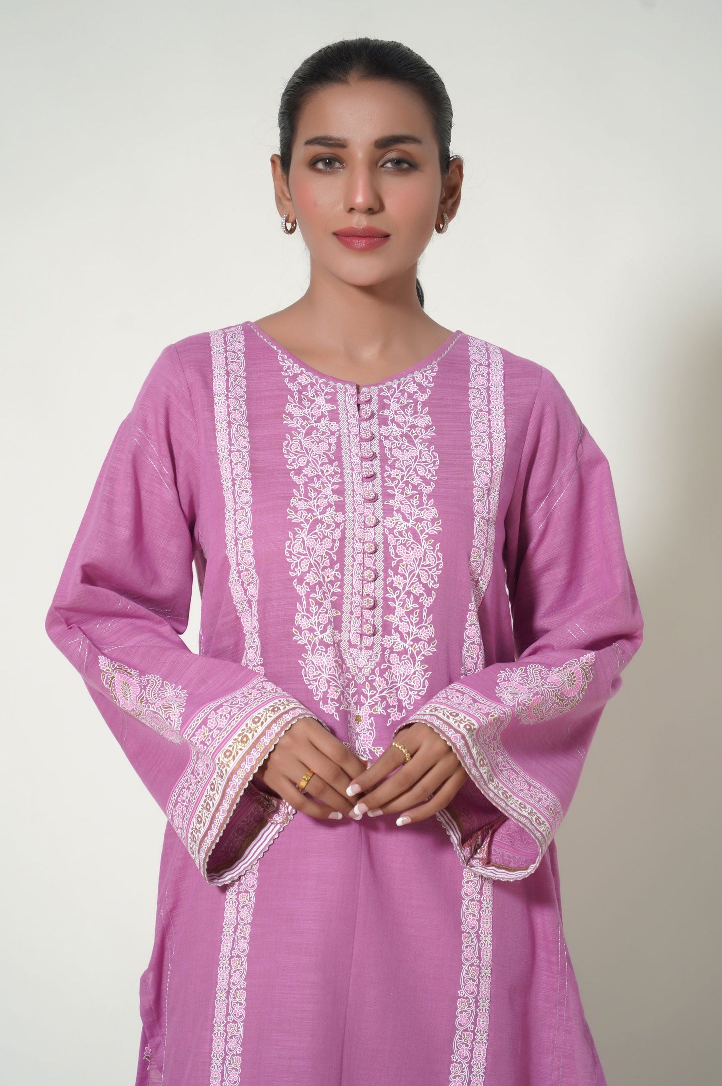 Stitched 1 Piece Paste Printed Khaddar Shirt