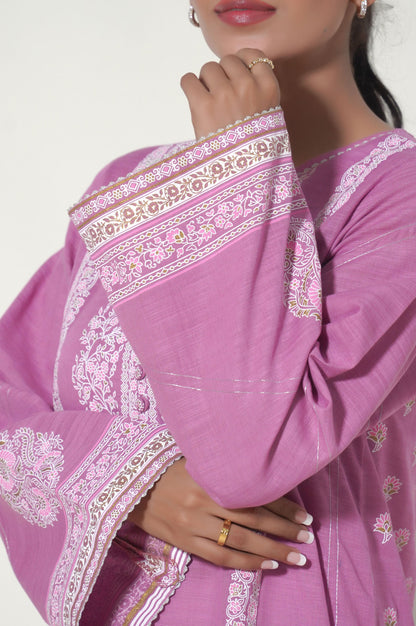 Unstitched 1 Piece Paste Printed Khaddar Shirt