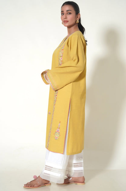 Unstitched 1 piece dyed khaddar shirt