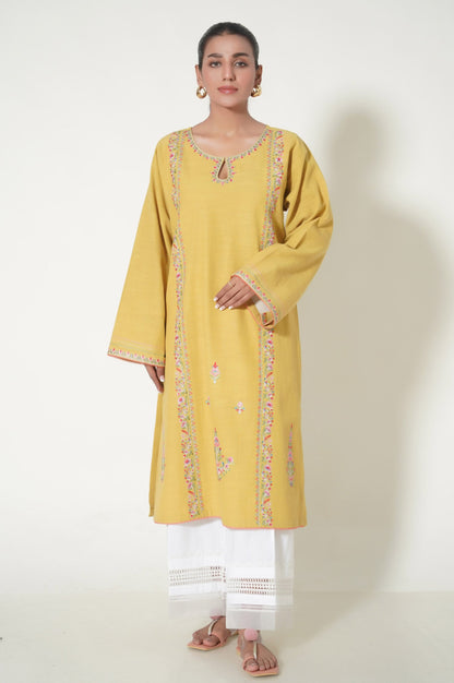 Unstitched 1 piece dyed khaddar shirt