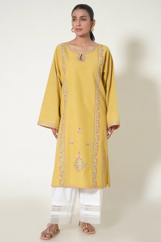 Unstitched 1 piece dyed khaddar shirt