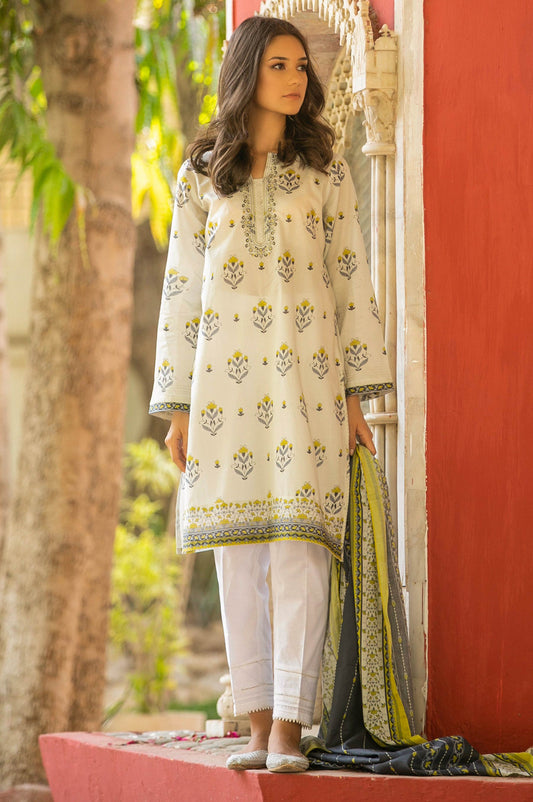 Unstitched 2 Piece Embroidered Lawn Suit
