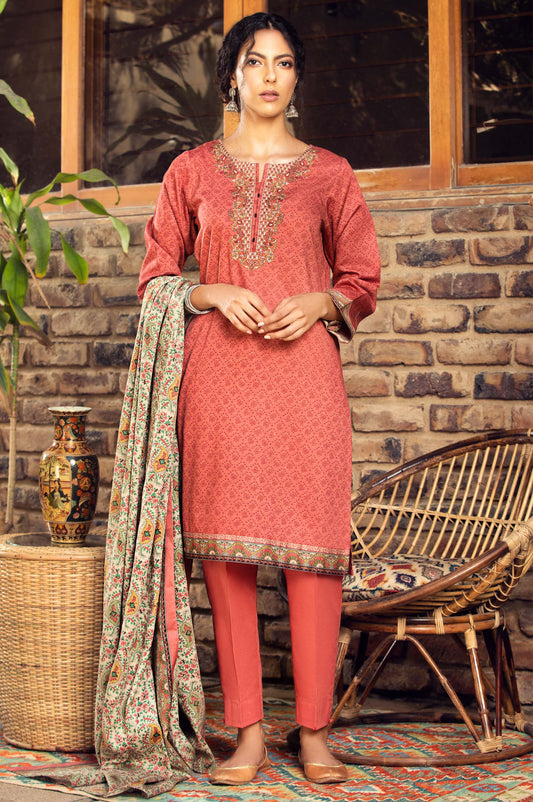 Unstitched 2 Piece Embroidered Cottel Suit