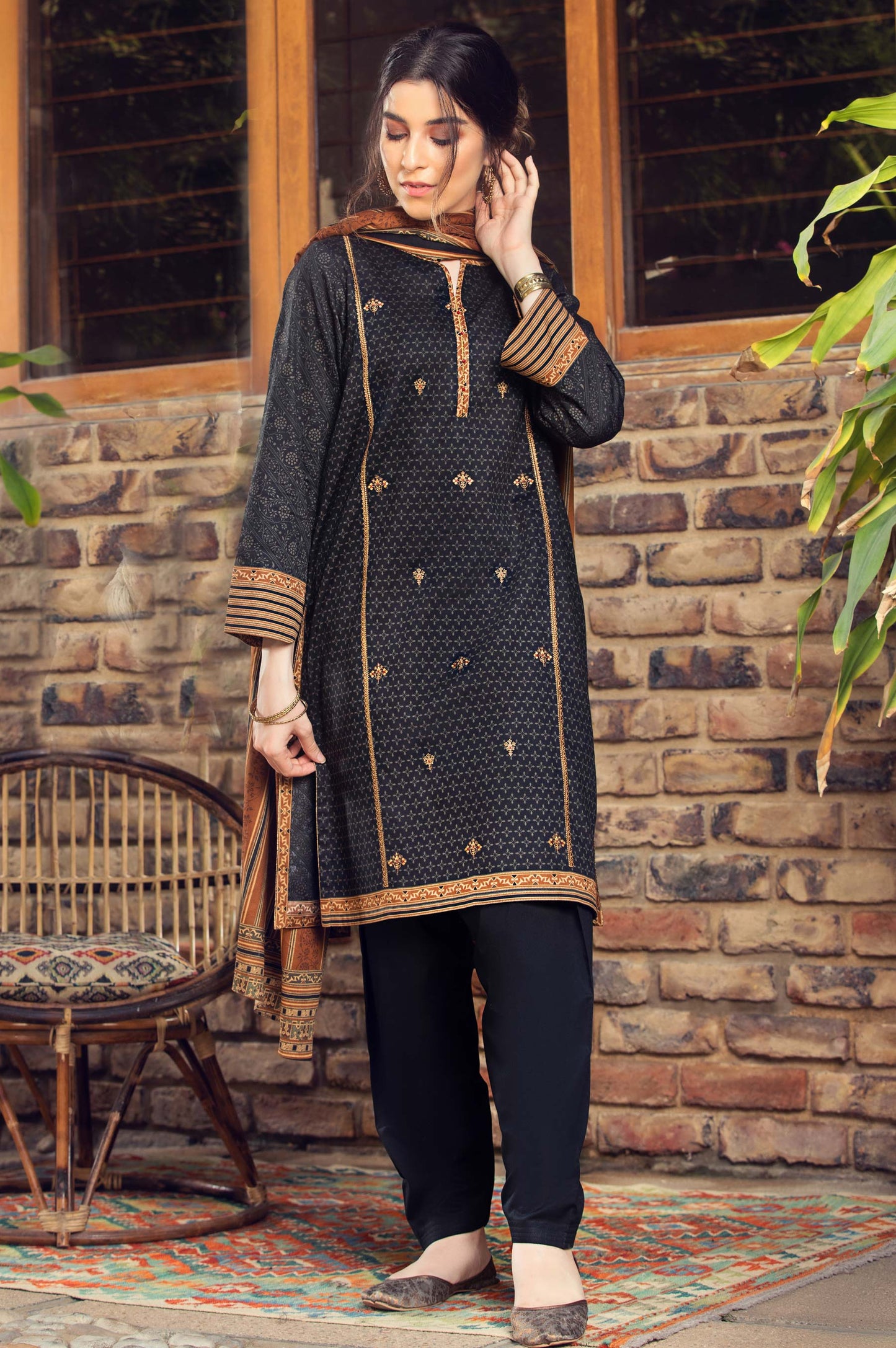Unstitched 2 Piece Embroidered Cottel Suit