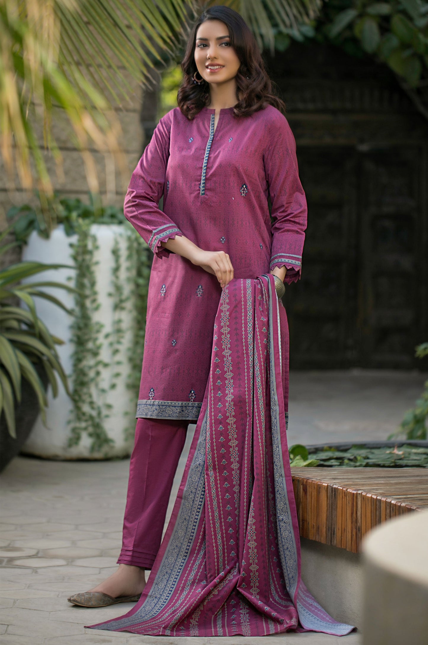 Unstitched 2 Piece Embroidered Cambric Suit
