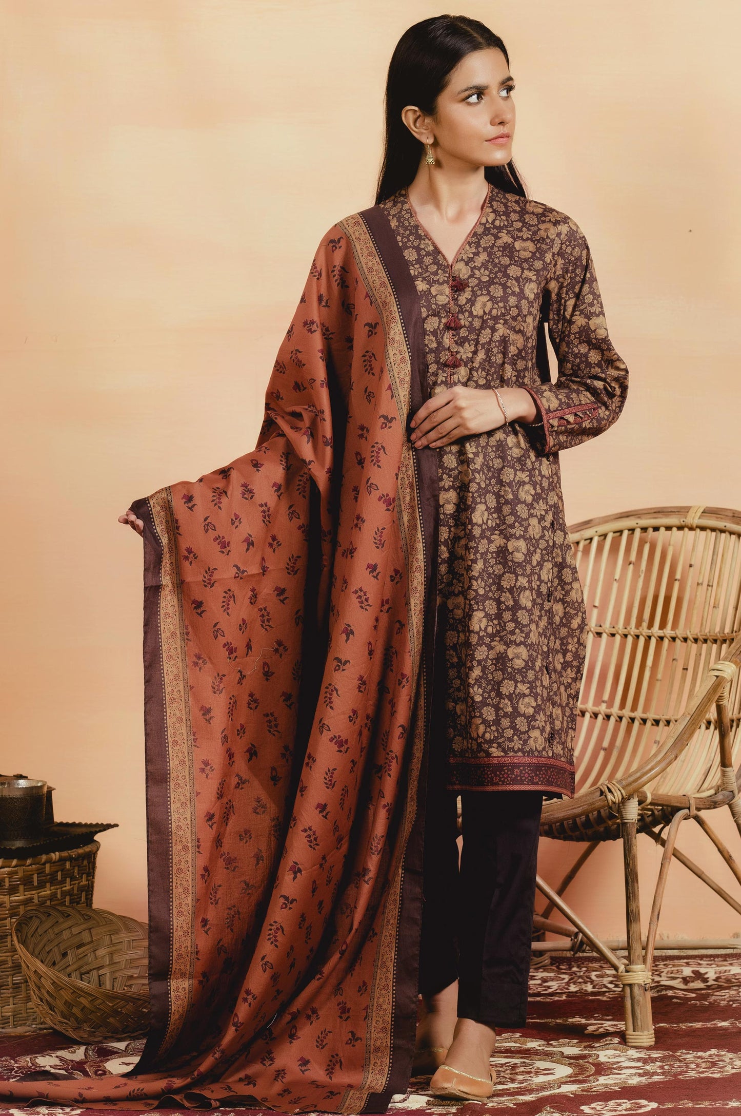 Unstitched 2 Piece Printed Cambric Suit