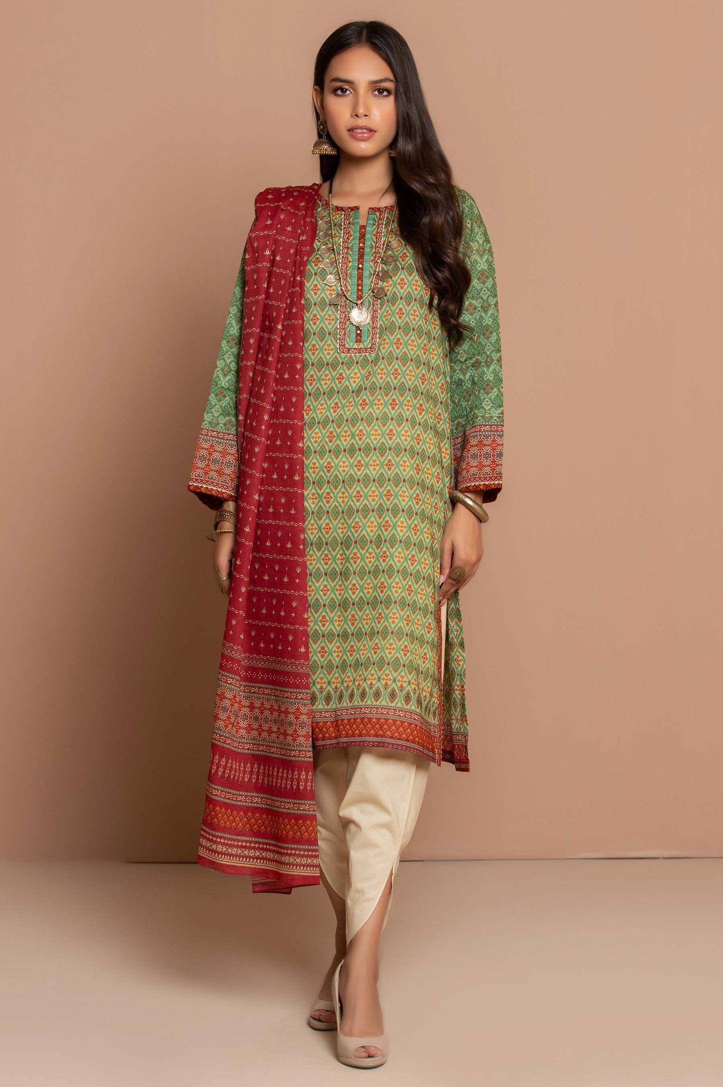 Unstitched 2 Piece Printed Cambric Suit