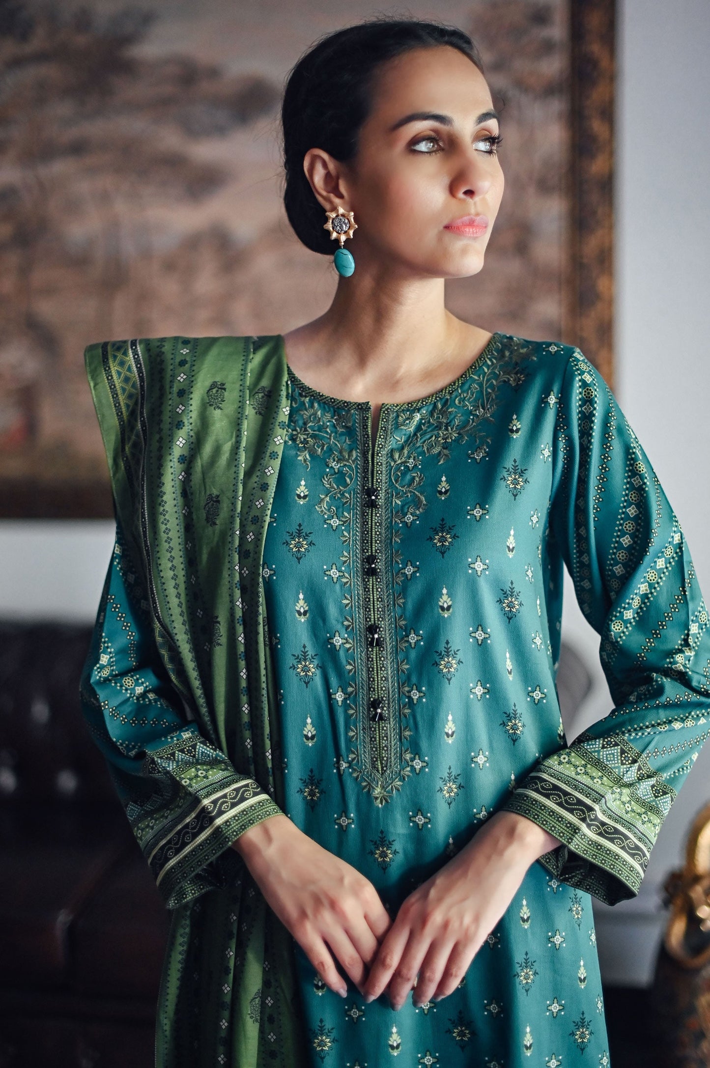 Unstitched 2 Piece Embroidered Cottel Suit