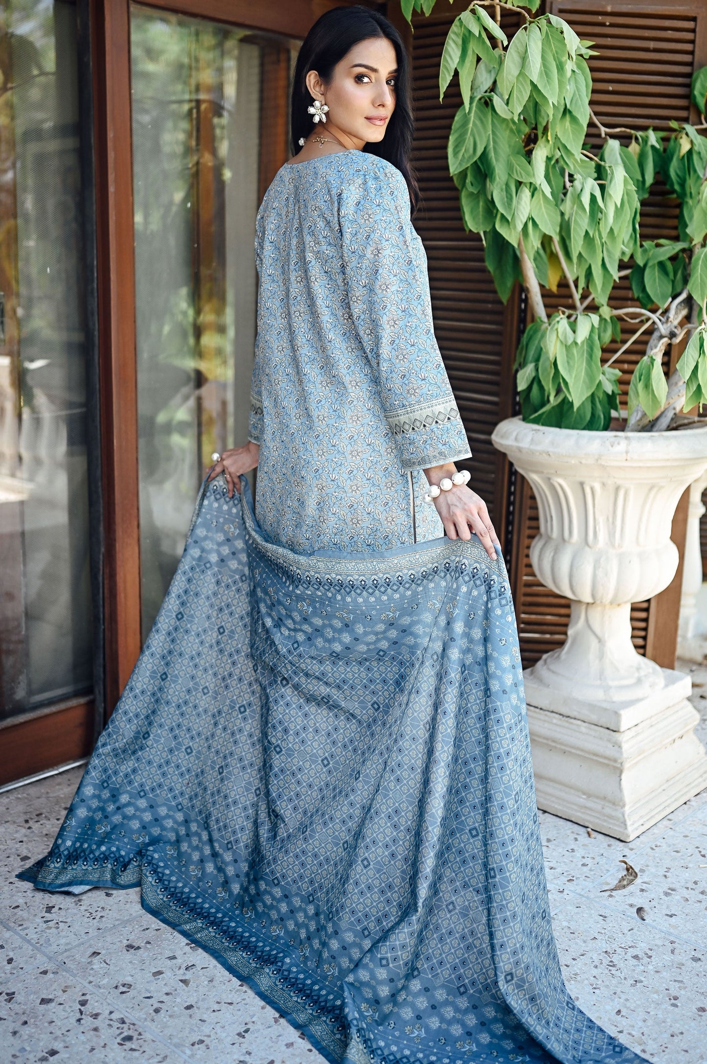 Stitched 2 Piece Embroidered Cottel with Khaddar Suit