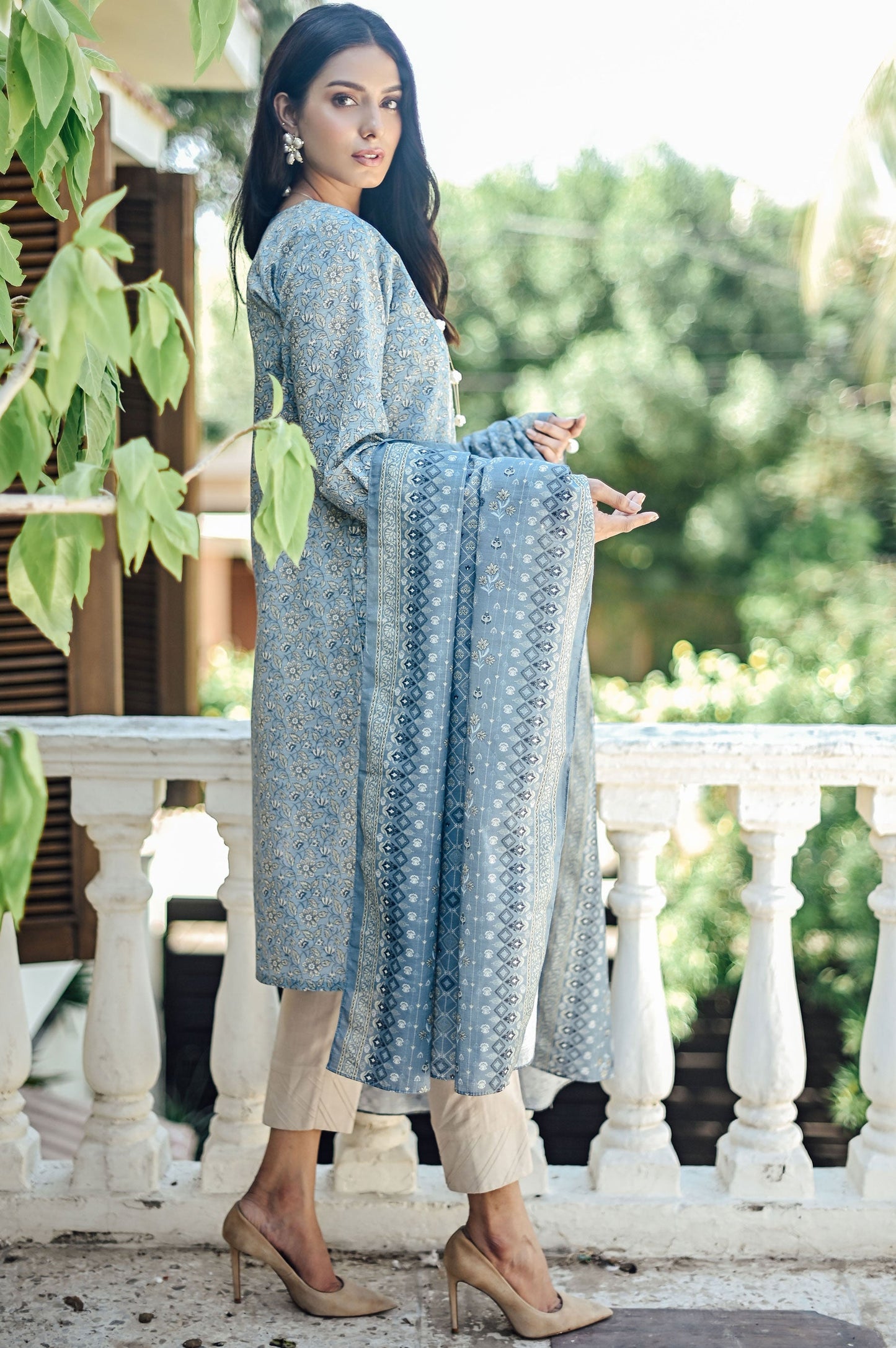 Stitched 2 Piece Embroidered Cottel with Khaddar Suit