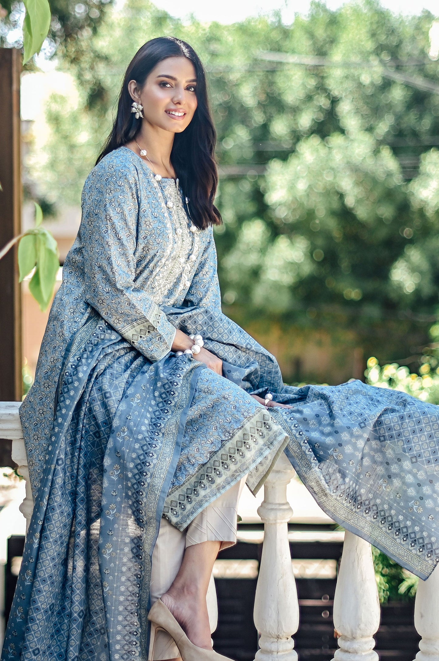 Stitched 2 Piece Embroidered Cottel with Khaddar Suit