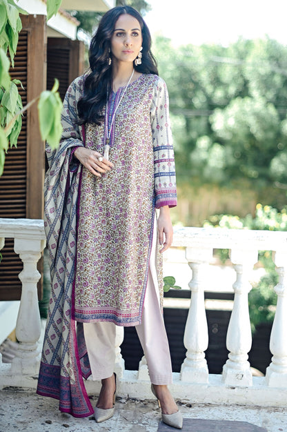 Stitched 2 Piece Printed Karandi Suit