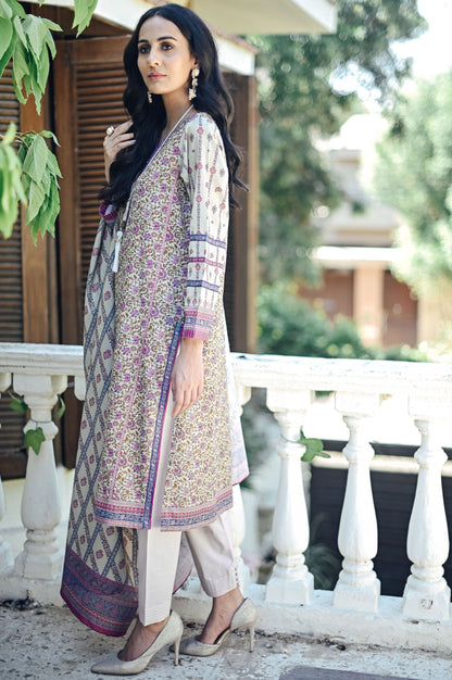 Stitched 2 Piece Printed Karandi Suit