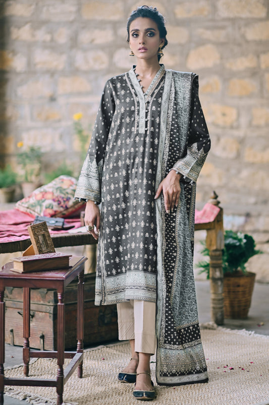 Unstitched 2 Piece Printed Karandi Suit