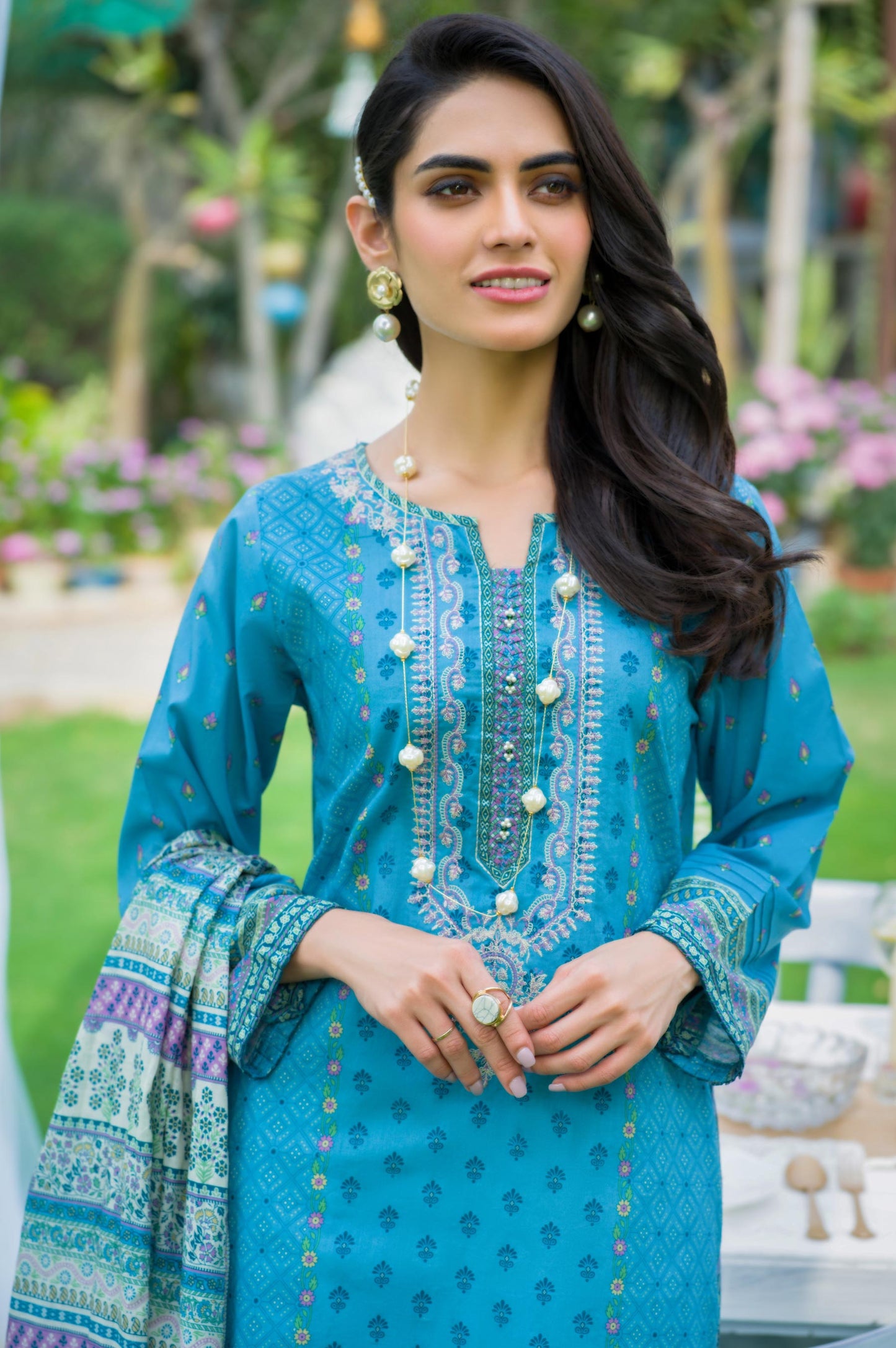 Unstitched 2 Piece Embroidered Lawn Suit