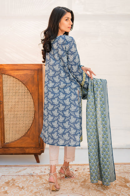 Stitched 2 Piece Embroidered Lawn with Voile Slub Suit