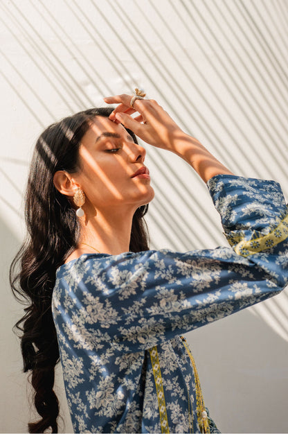 Stitched 2 Piece Embroidered Lawn with Voile Slub Suit