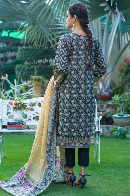 Stitched 2 Piece Printed Lawn with Cotton Net Suit