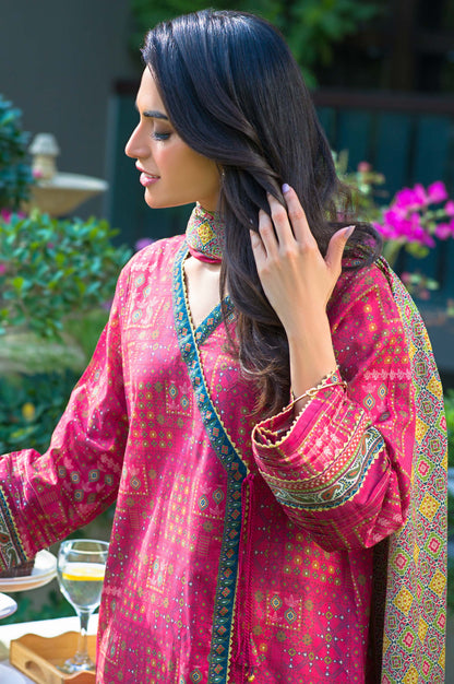 Stitched 2 Piece Printed Lawn with Cotton Net Suit