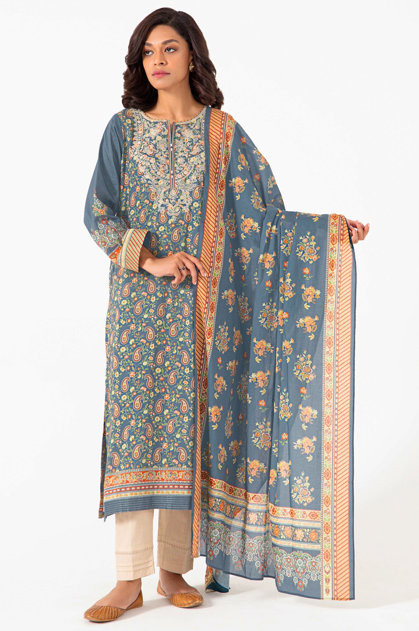 Stitched 2 Piece Embroidered Lawn Suit