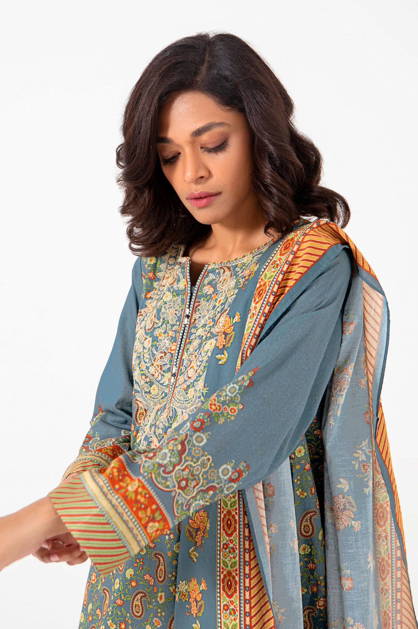 Unstitched 2 Piece Embroidered Lawn Suit