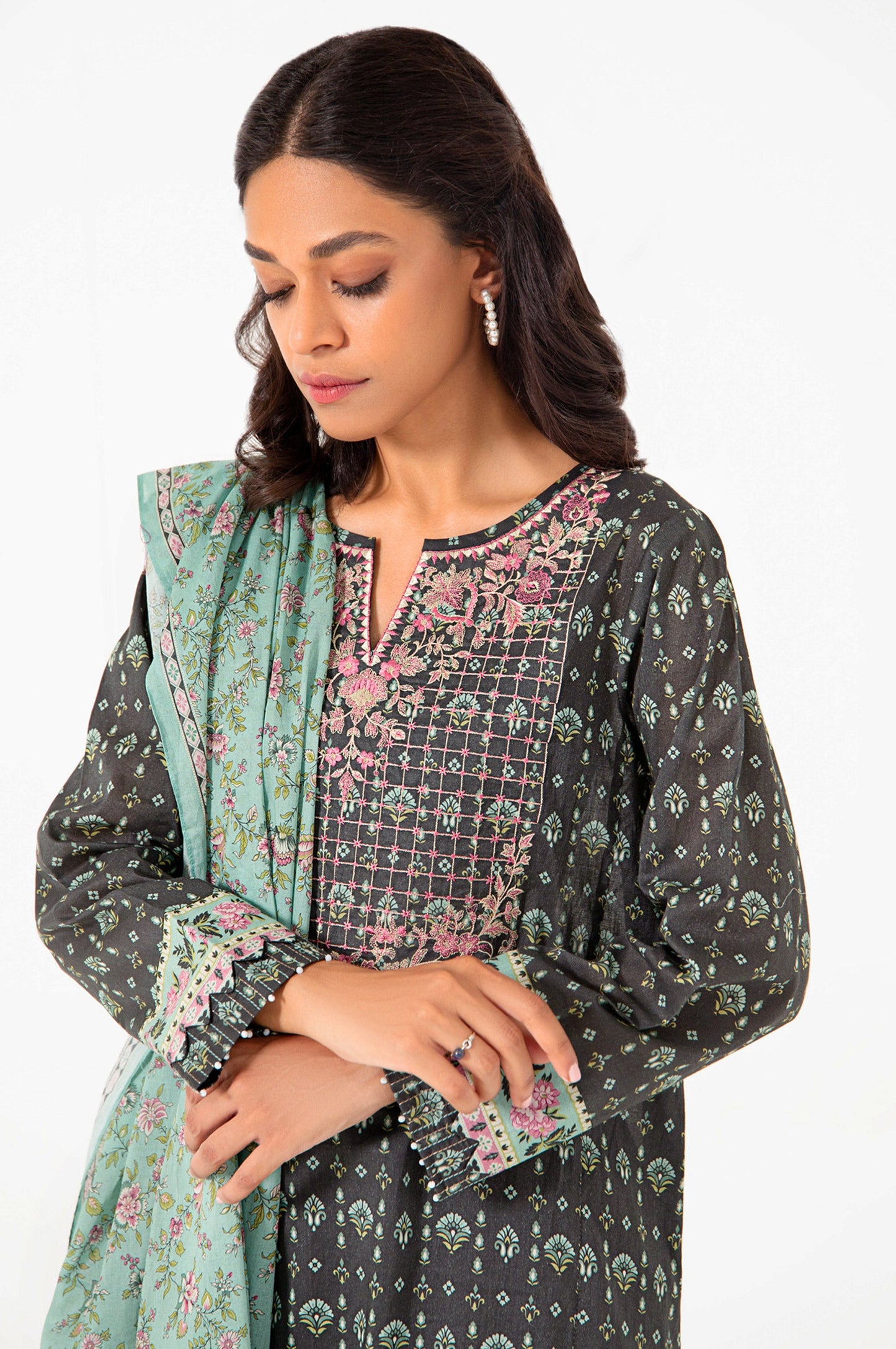 Stitched 2 Piece Embroidered Lawn Suit