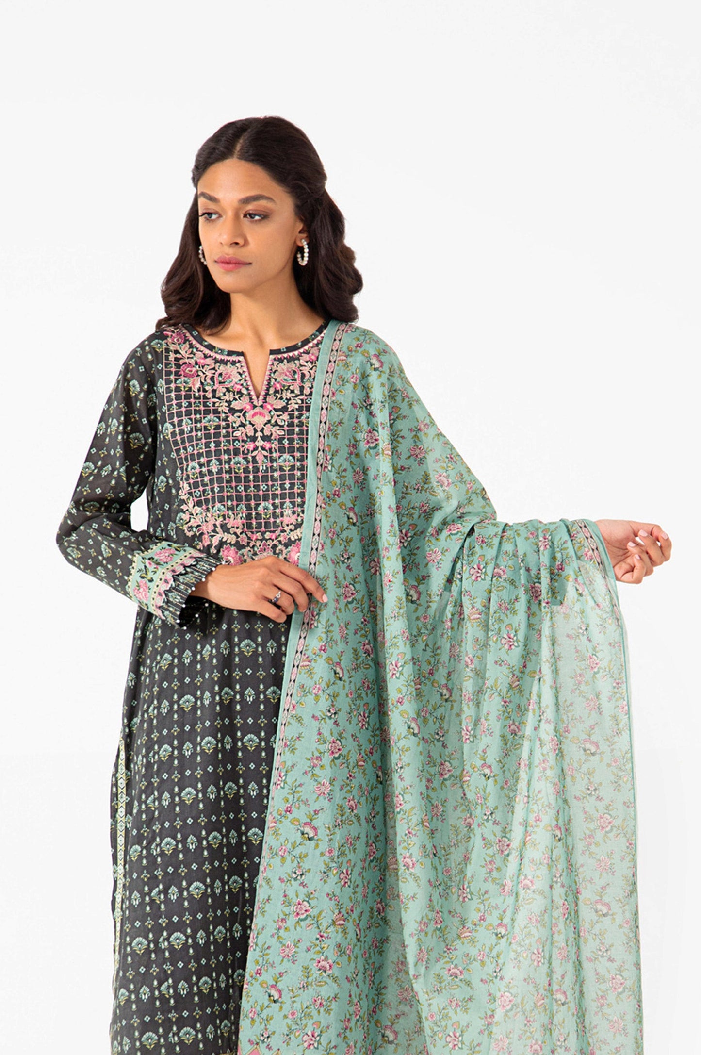 Stitched 2 Piece Embroidered Lawn Suit