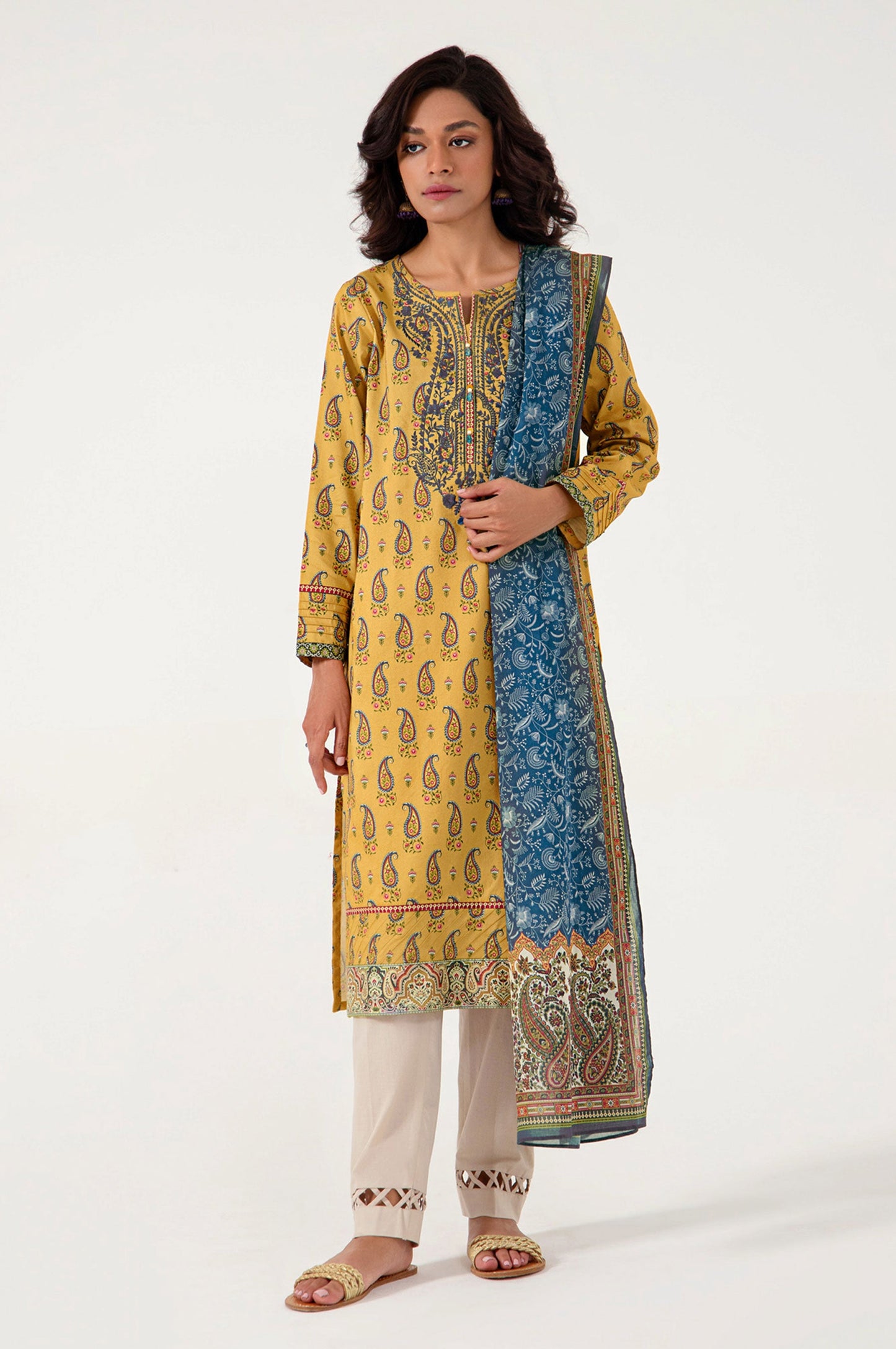 Unstitched 2 Piece Embroidered Lawn Suit