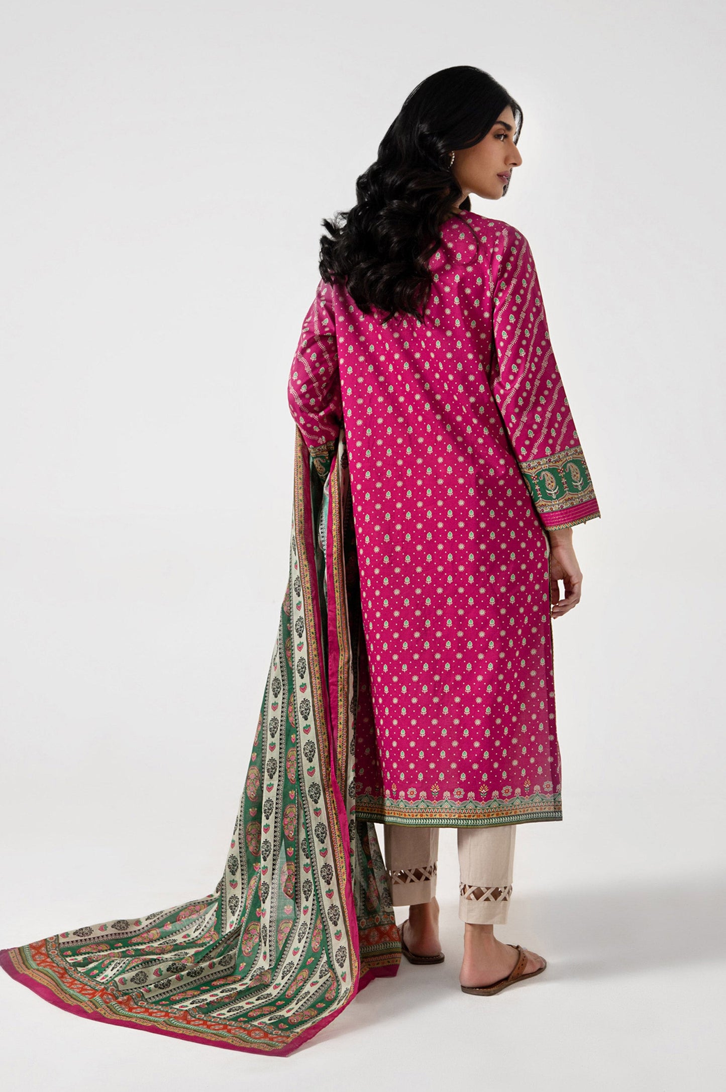 Stitched 2 Piece Embroidered Lawn with Cotton Net Suit