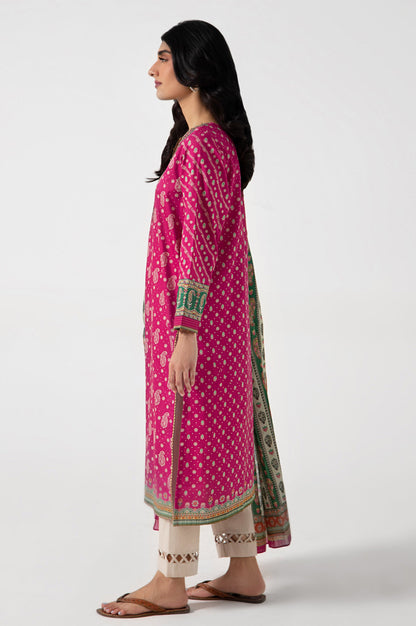 Stitched 2 Piece Embroidered Lawn with Cotton Net Suit
