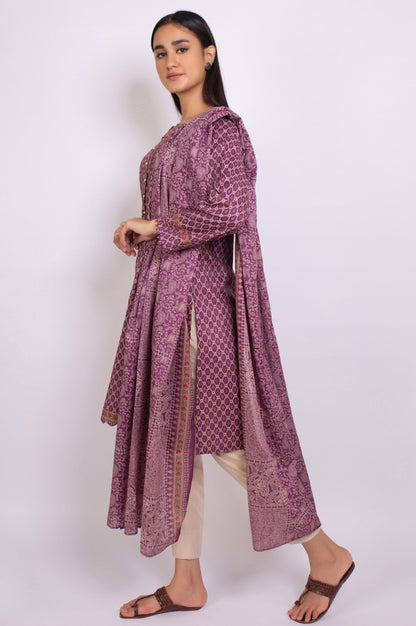 Unstitched 2 Piece Printed Khaddar Suit