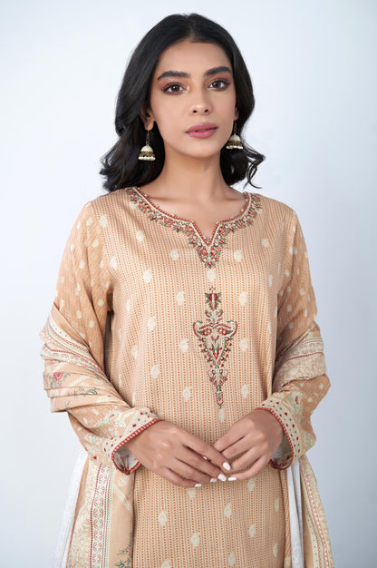 Unstitched 2 Piece Embroidered Cottel Suit