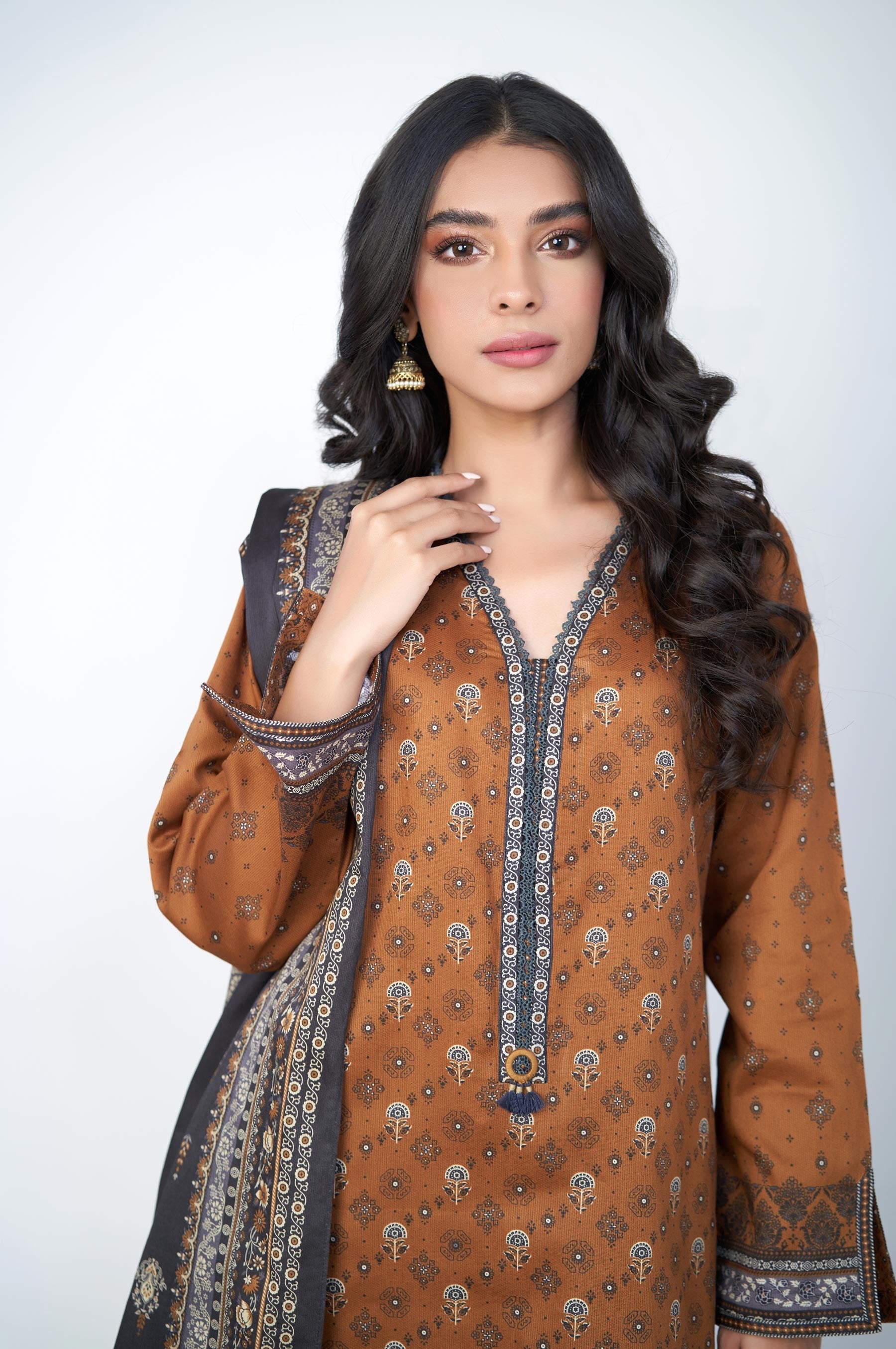 Unstitched 2 Piece Printed Cottel Suit