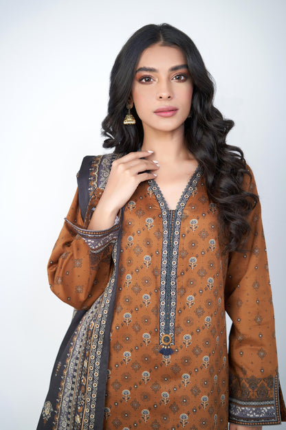 Unstitched 2 Piece Printed Cottel Suit