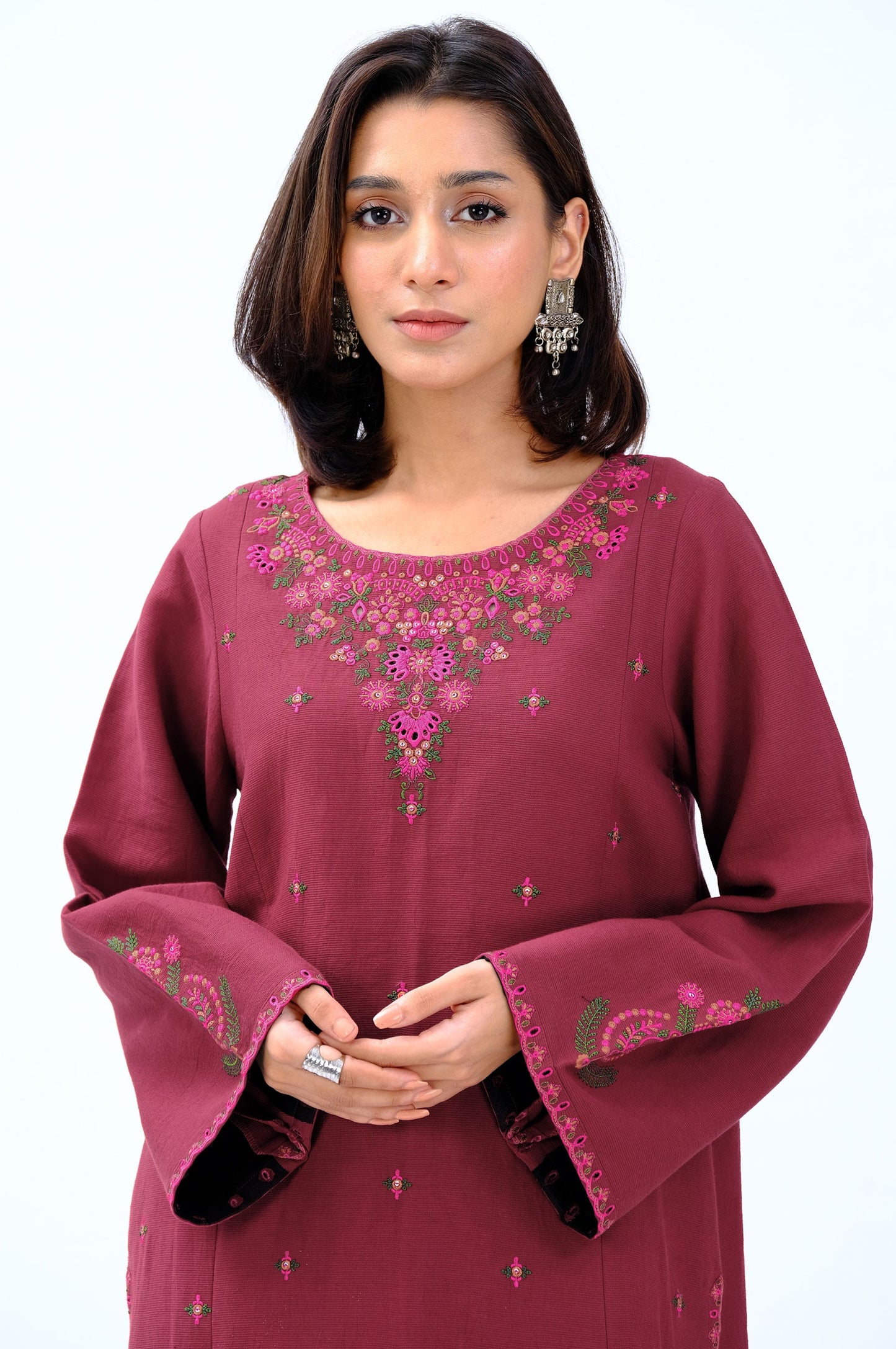 Unstitched 2 Piece Embroidered Cottel Suit