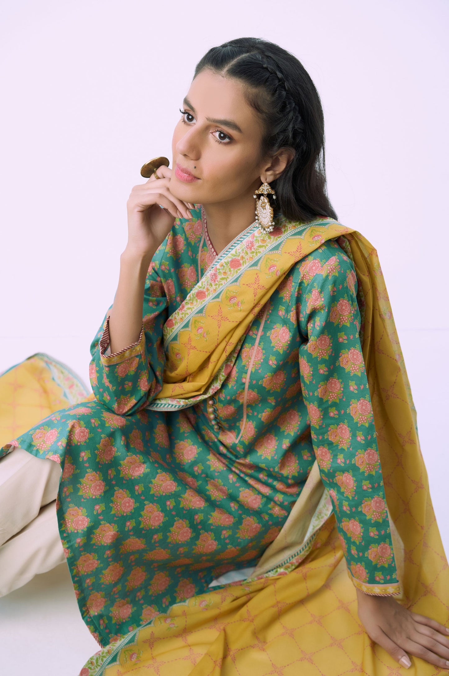 Unstitched 2 Piece Printed Lawn Suit