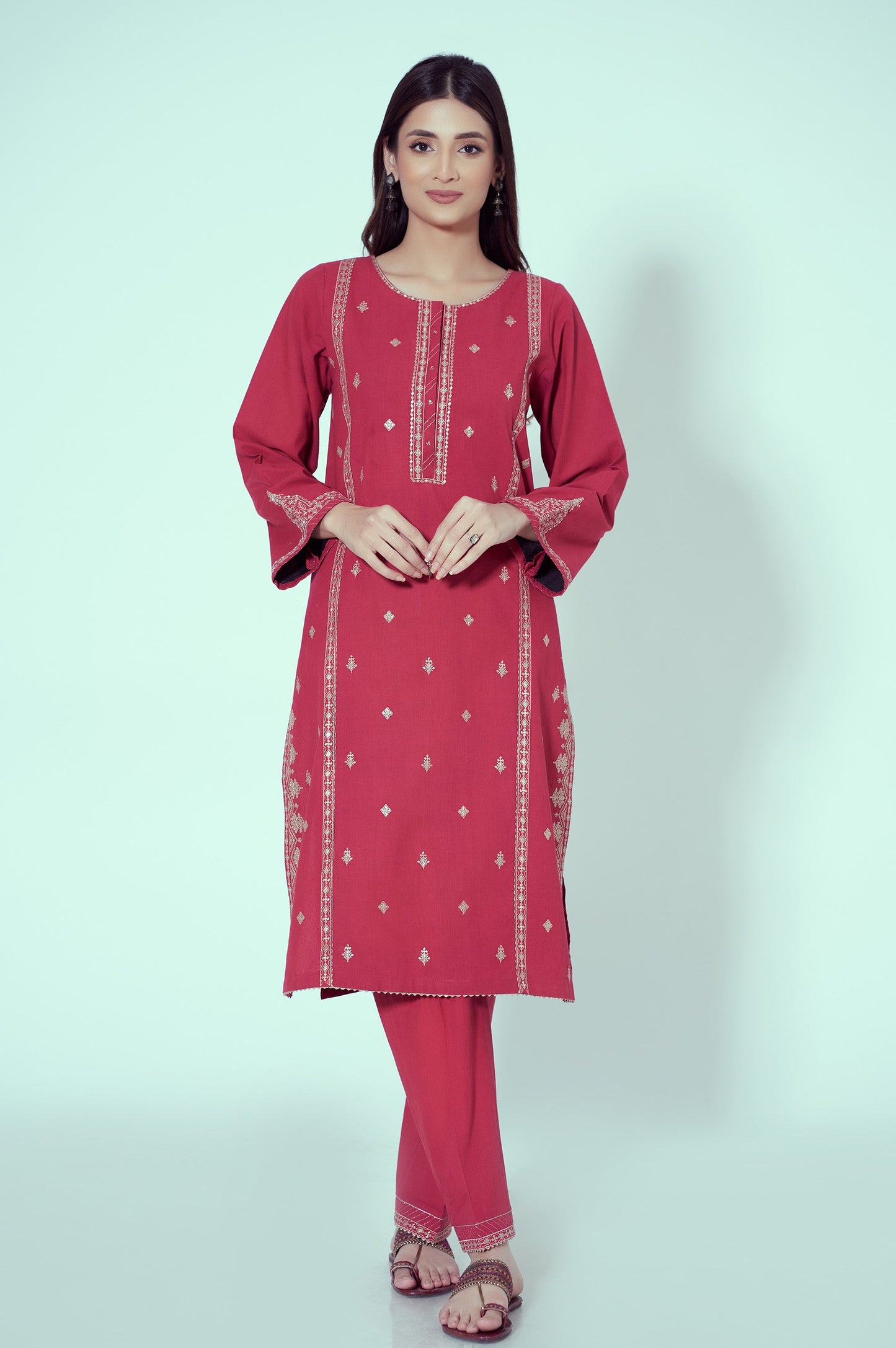 Unstitched 2 Piece Embroidered Cambric Suit