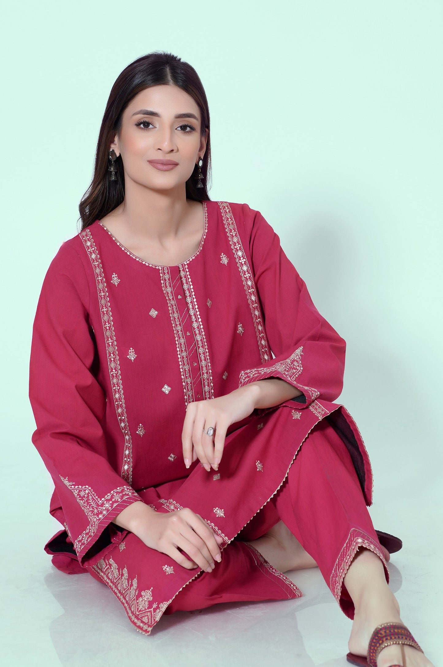 Unstitched 2 Piece Embroidered Cambric Suit