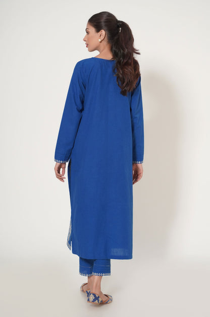 Unstitched 2 Piece Embroidered Slub Cambric Suit