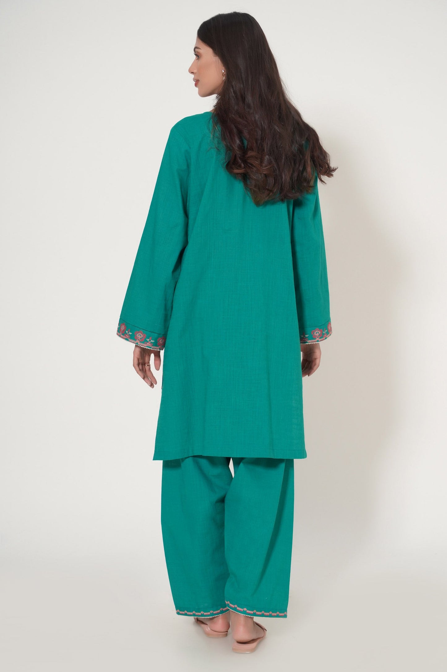 Unstitched 2 Piece Embroidered Texture Slub